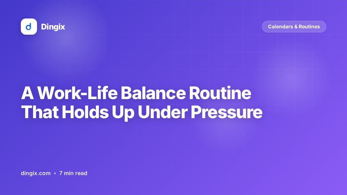A Work-Life Balance Routine That Holds Up Under Pressure